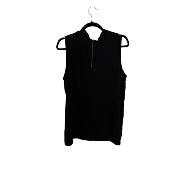 Bobeau Tank Top Womens Large Black Mock Neck Sleeveless Lightweight - Picture 2 of 4
